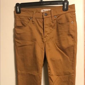 Madewell hi rise jeans mustard color